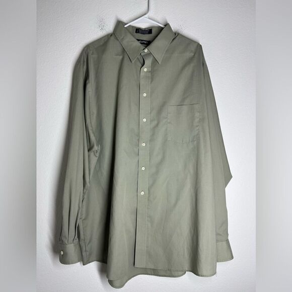 Puritan Button Up Shirt Mens XXL Gray Long Sleeve Pocket Straight Hem Side Slit - Picture 1 of 7